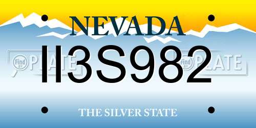 II3S982 Nevada License Plate