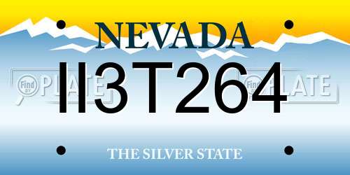 II3T264 Nevada License Plate