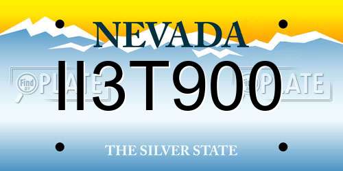 II3T900 Nevada License Plate