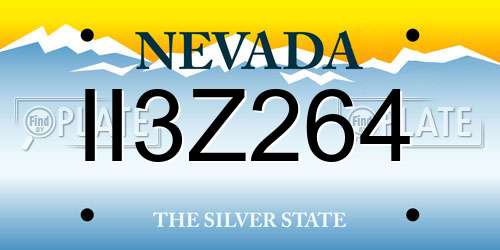 II3Z264 Nevada License Plate