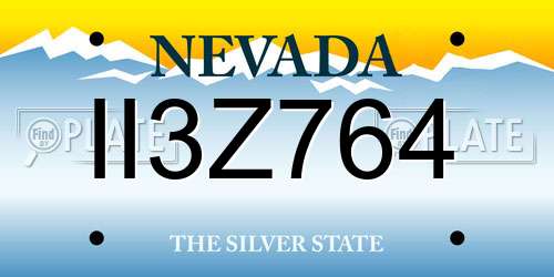 II3Z764 Nevada License Plate
