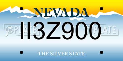 II3Z900 Nevada License Plate