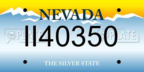 II40350 Nevada License Plate