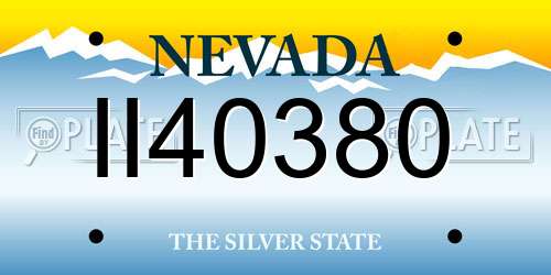 II40380 Nevada License Plate