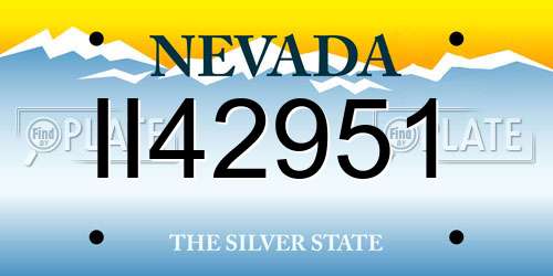 II42951 Nevada License Plate