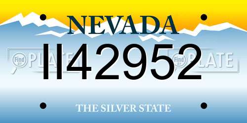 II42952 Nevada License Plate