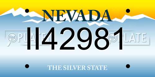 II42981 Nevada License Plate