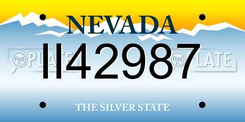 II42987 Nevada License Plate