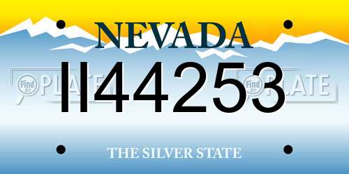 II44253 Nevada License Plate
