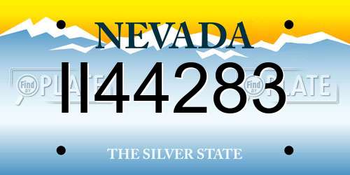 II44283 Nevada License Plate