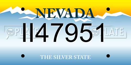 II47951 Nevada License Plate