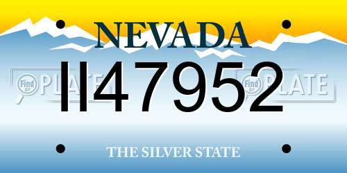 II47952 Nevada License Plate
