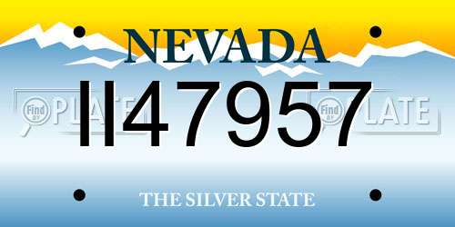 II47957 Nevada License Plate