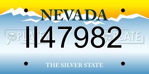 II47982 Nevada License Plate