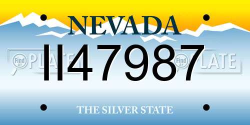 II47987 Nevada License Plate