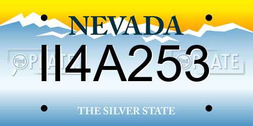 II4A253 Nevada License Plate