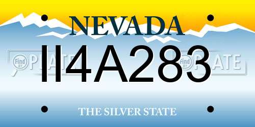 II4A283 Nevada License Plate