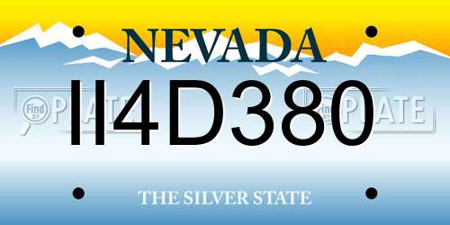 II4D380 Nevada License Plate