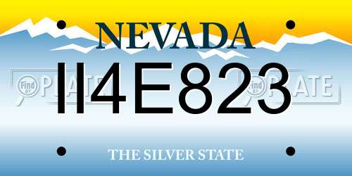 II4E823 Nevada License Plate