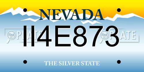 II4E873 Nevada License Plate