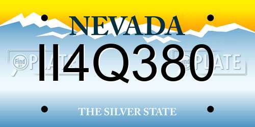 II4Q380 Nevada License Plate