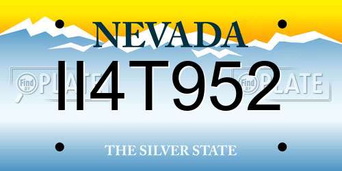 II4T952 Nevada License Plate