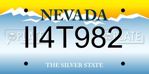 II4T982 Nevada License Plate