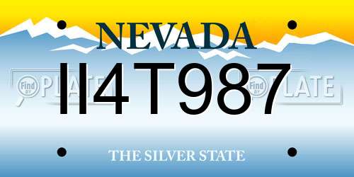 II4T987 Nevada License Plate