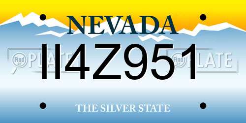 II4Z951 Nevada License Plate
