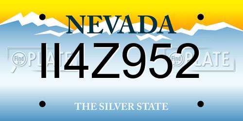 II4Z952 Nevada License Plate