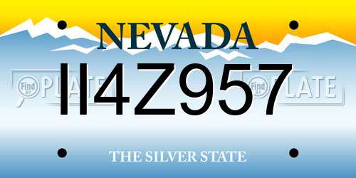 II4Z957 Nevada License Plate