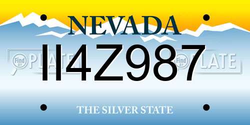 II4Z987 Nevada License Plate