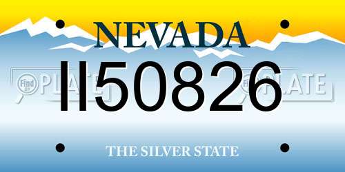 II50826 Nevada License Plate