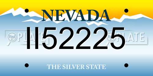 II52225 Nevada License Plate