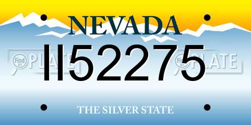 II52275 Nevada License Plate