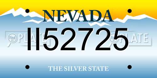 II52725 Nevada License Plate