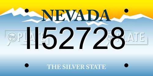 II52728 Nevada License Plate