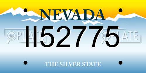 II52775 Nevada License Plate