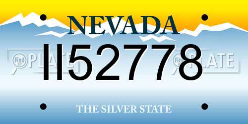 II52778 Nevada License Plate