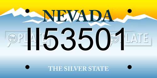 II53501 Nevada License Plate