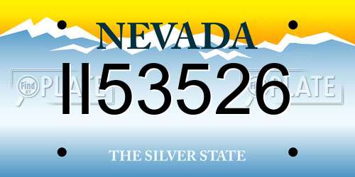 II53526 Nevada License Plate