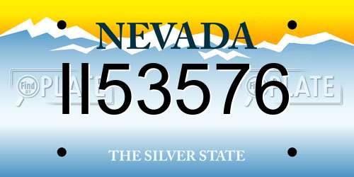 II53576 Nevada License Plate