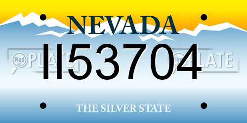 II53704 Nevada License Plate