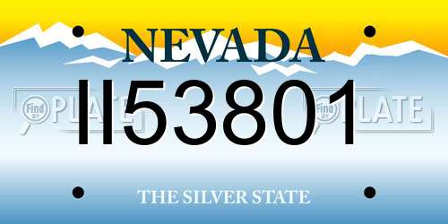 II53801 Nevada License Plate