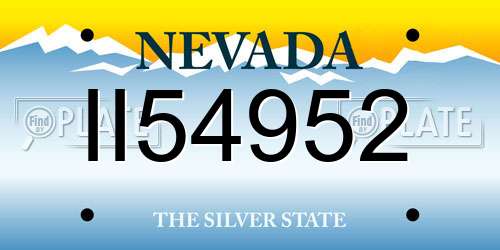II54952 Nevada License Plate