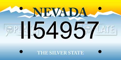 II54957 Nevada License Plate