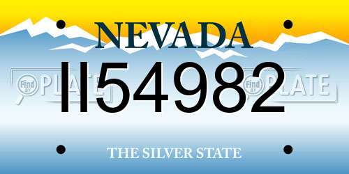 II54982 Nevada License Plate