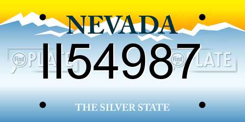 II54987 Nevada License Plate