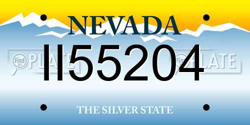 II55204 Nevada License Plate