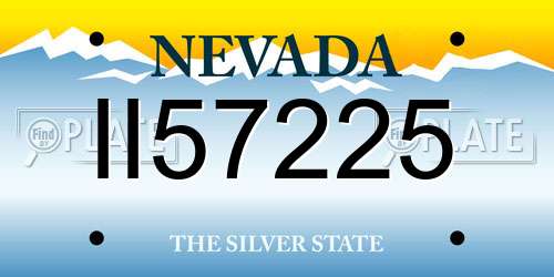 II57225 Nevada License Plate